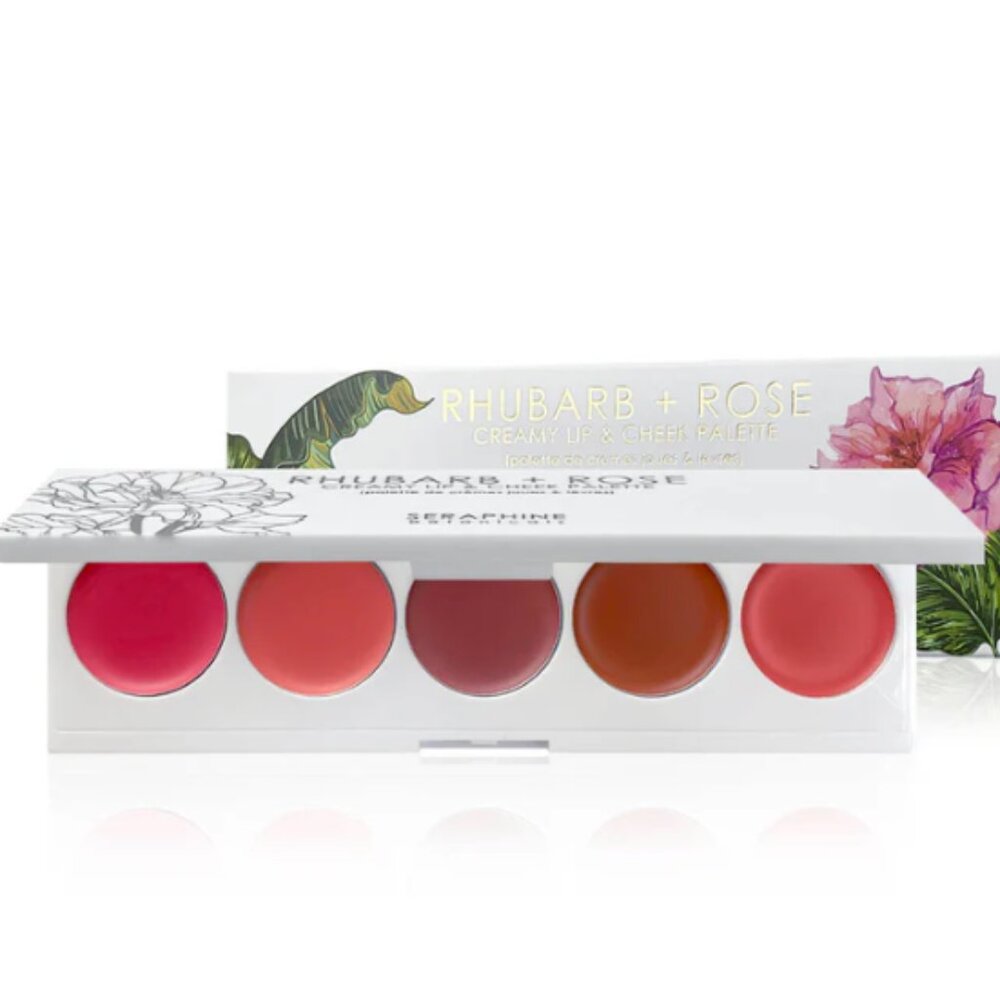 Seraphine Botanicals Rhubarb + Rose Lip & Cheek Palette